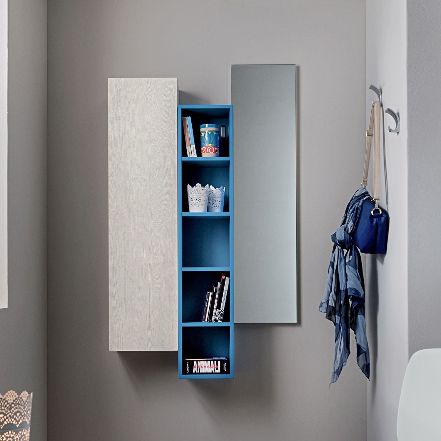 Libreria a parete verticale design moderno Eloise