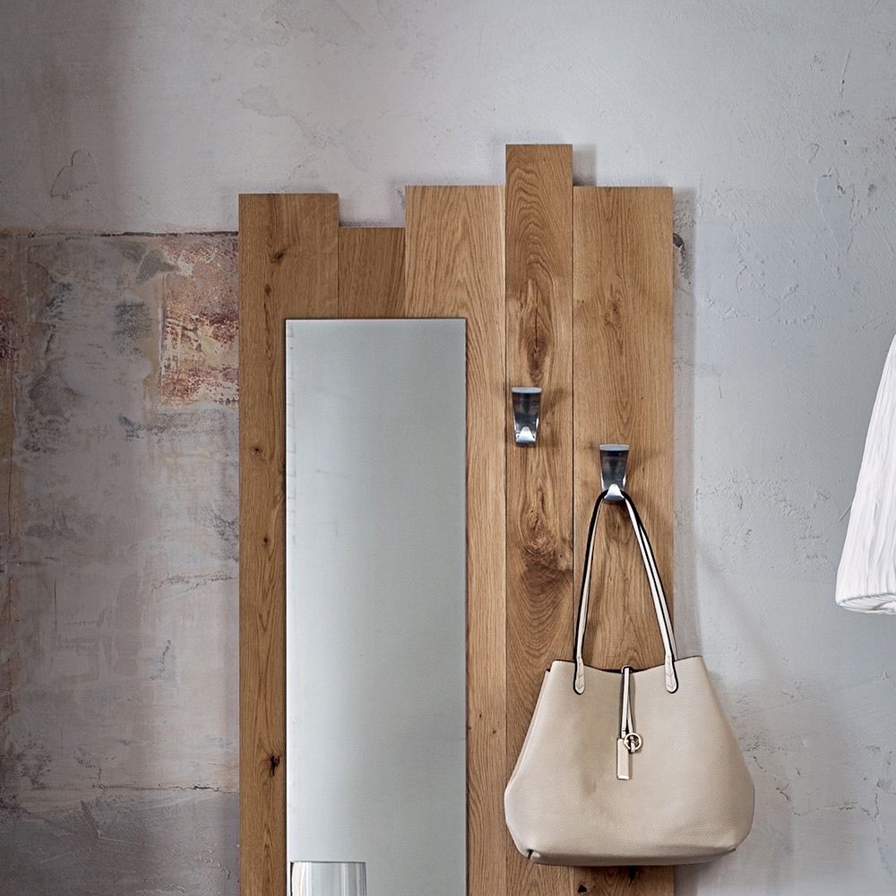 Specchio da ingresso in legno massello design moderno Elias 2
