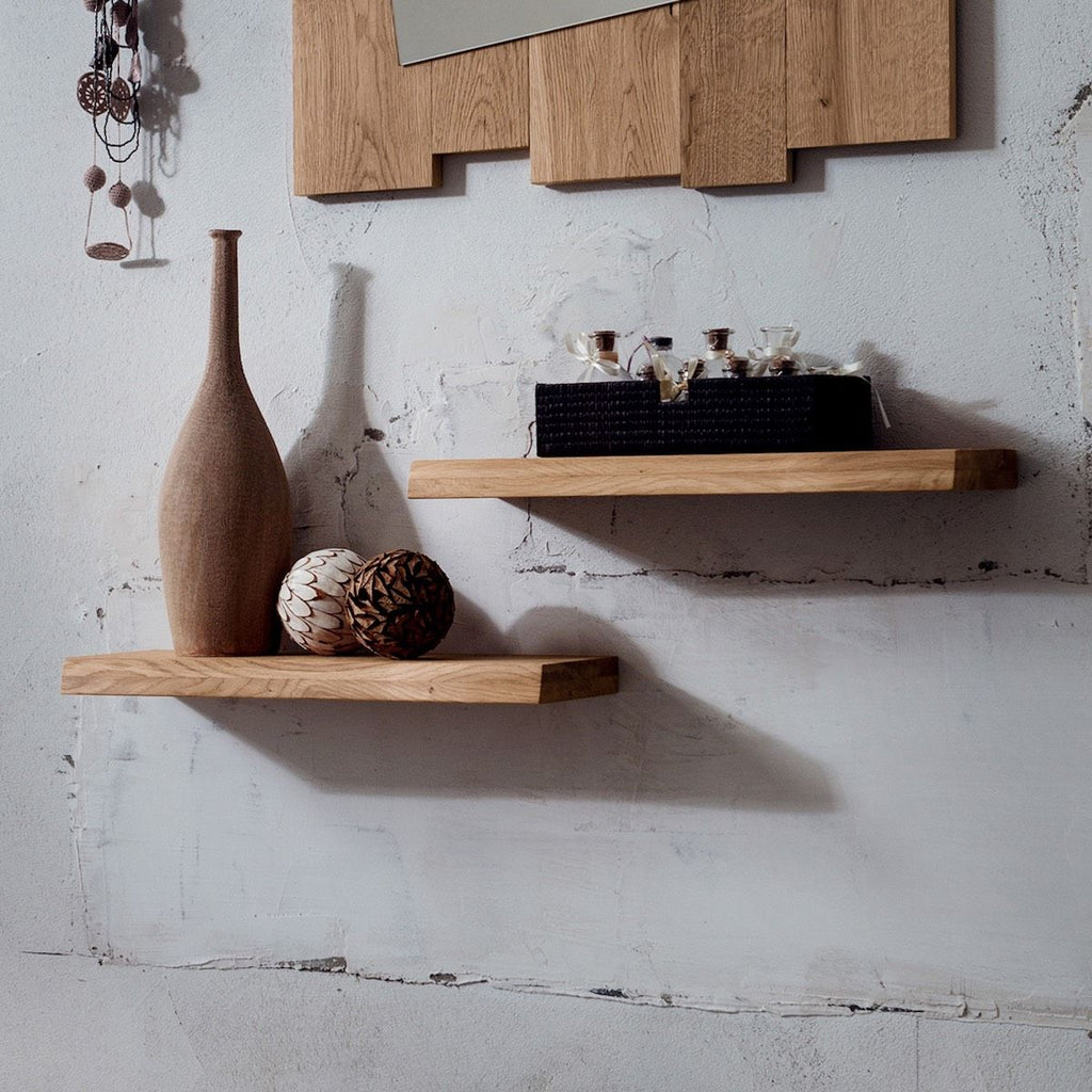 Coppia mensole a muro in legno massello Elias
