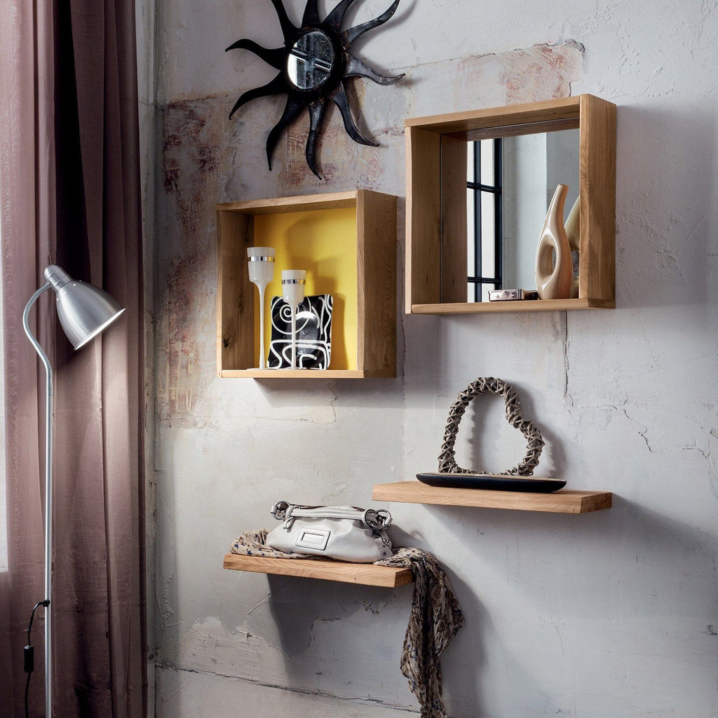 Coppia mensole a muro in legno massello Elias