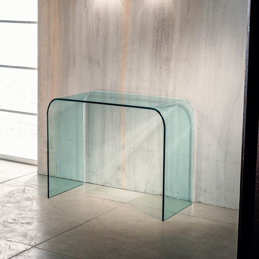 Consolle per ingresso in vetro curvato Joshua