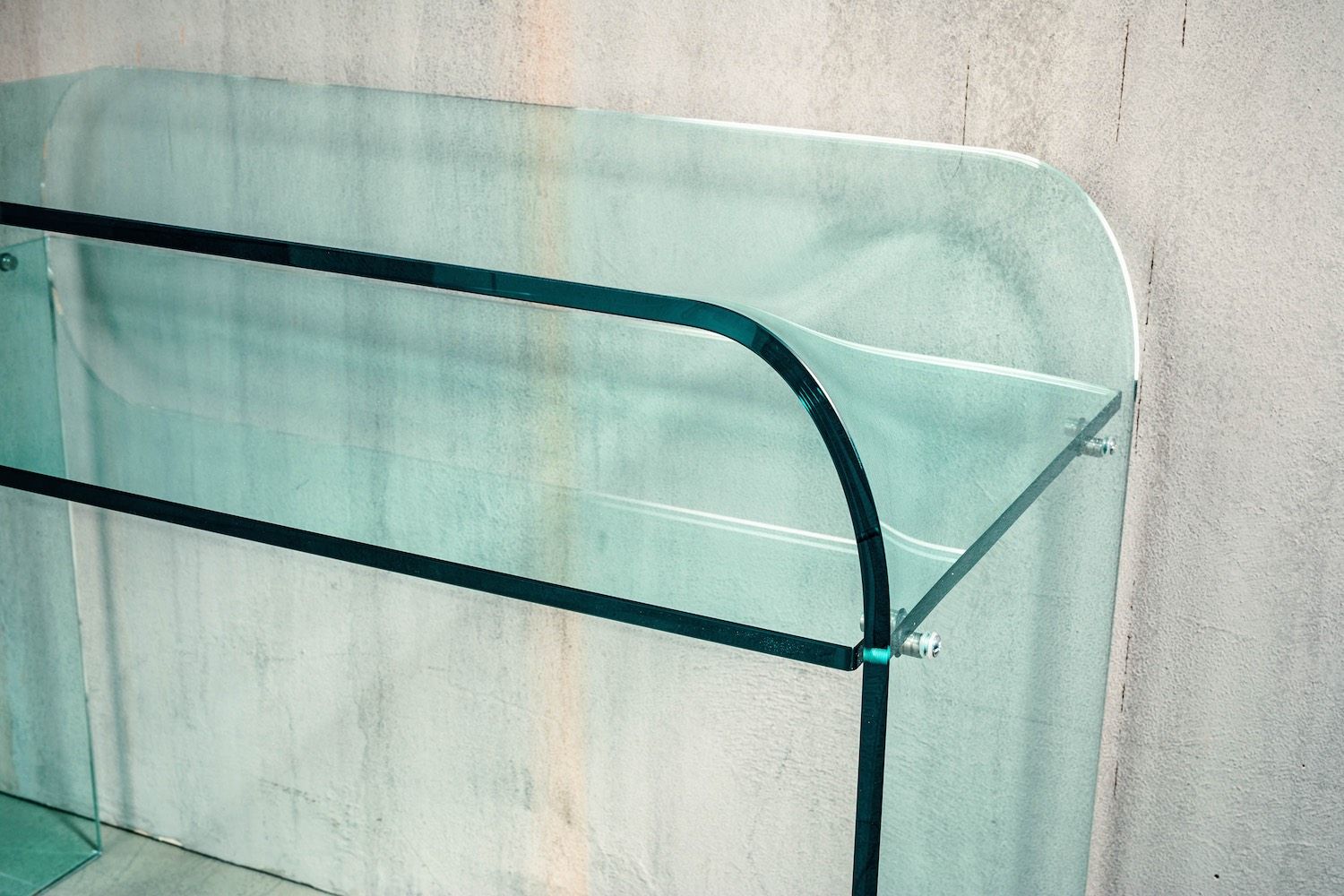 Consolle da ingresso in vetro con ripiano Daniel