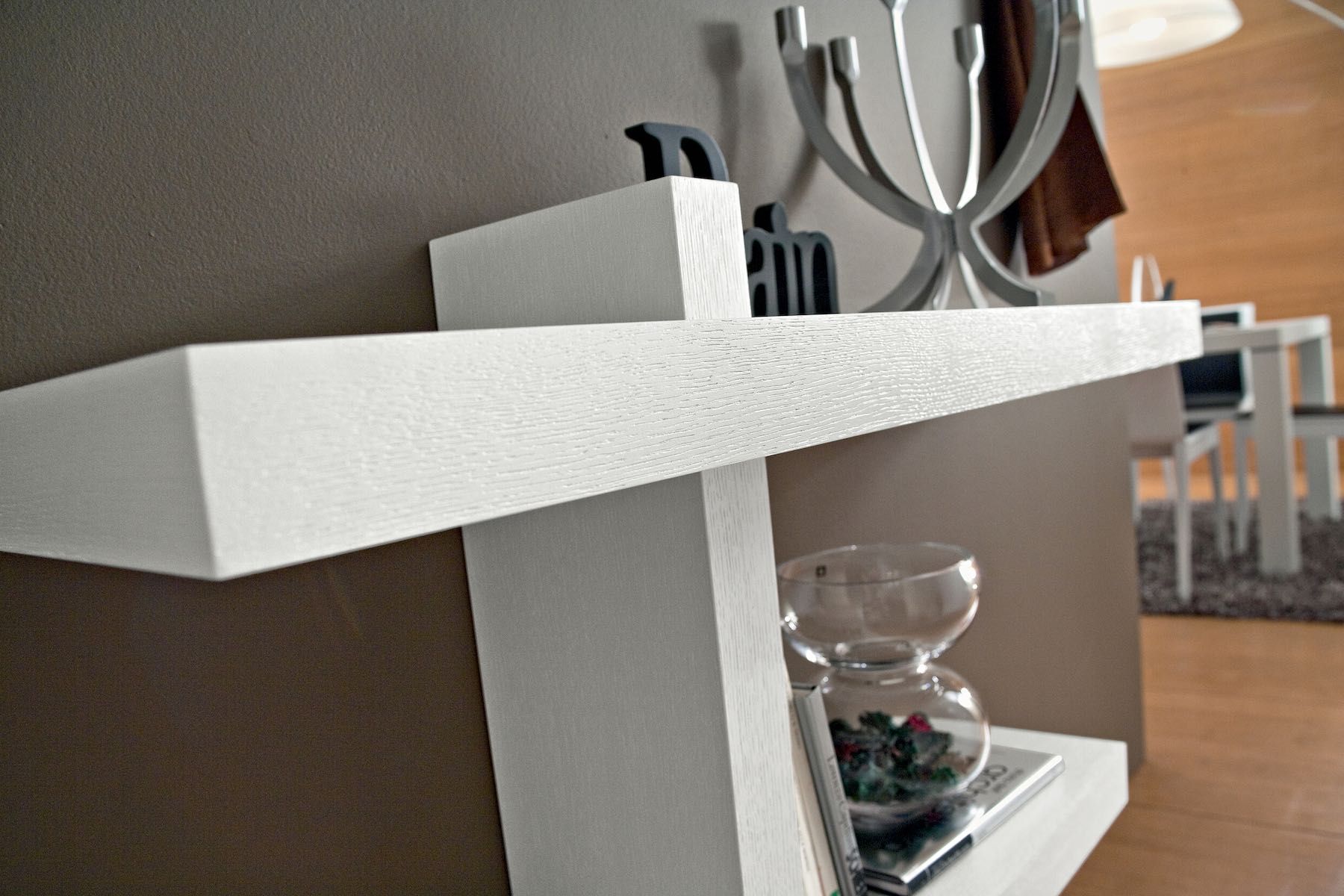 Consolle da ingresso a parete in legno poro aperto Bernard