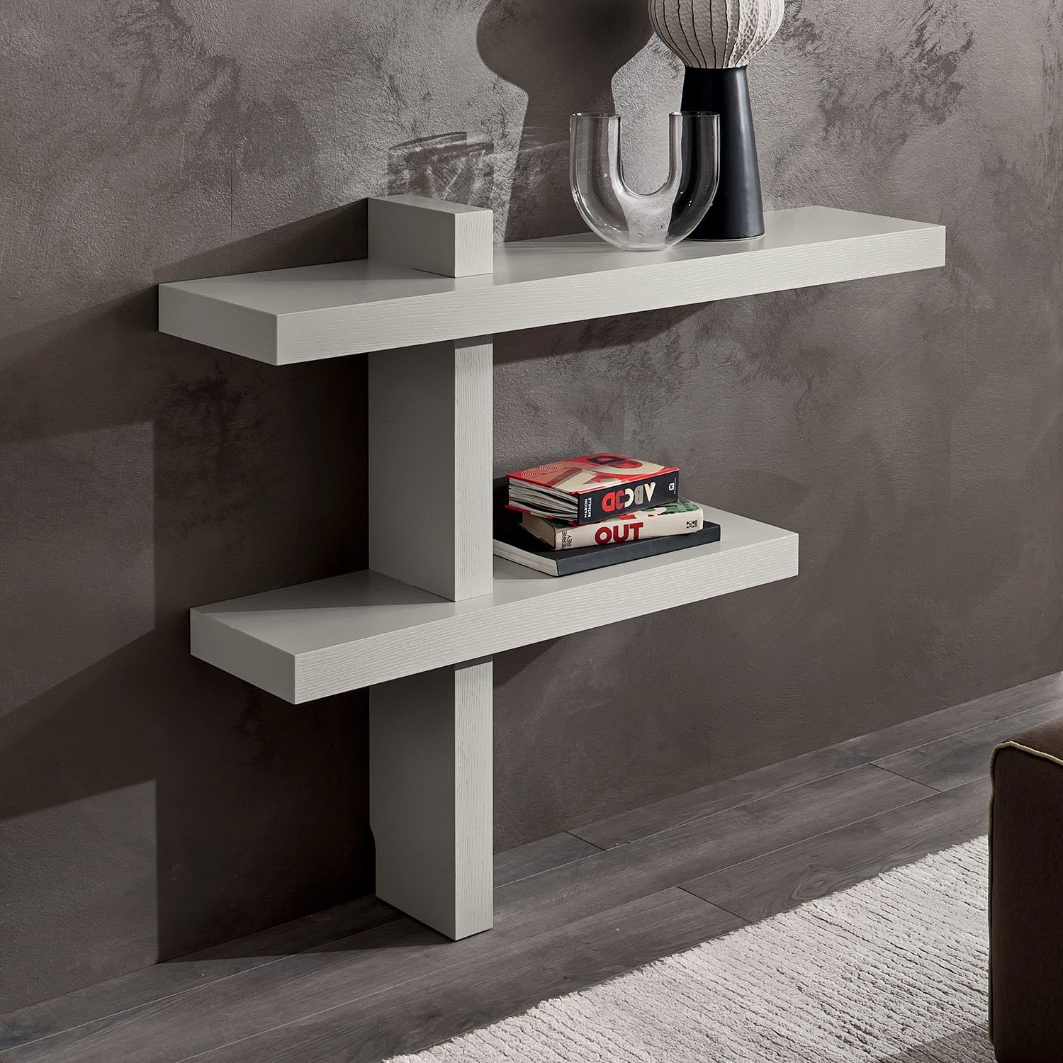 Mobili da ingresso moderni in legno ecru frassino Bernard