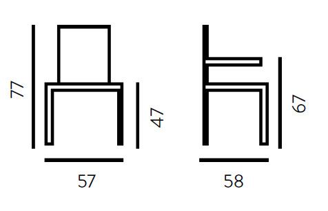 Coppia sedie design da soggiorno o sala da pranzo Emely