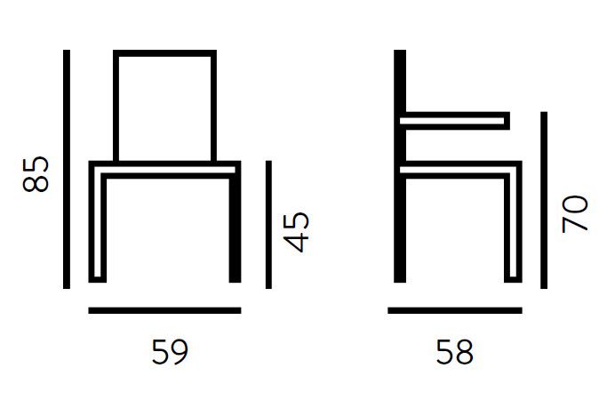 Coppia sedie design in polipropilene Evette Wood