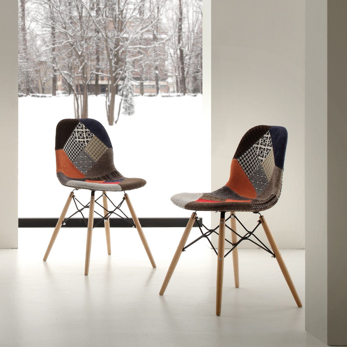 Coppia sedie patchwork design originale Florrie Patch