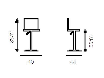 Sgabello design in ecopelle Hamilcar