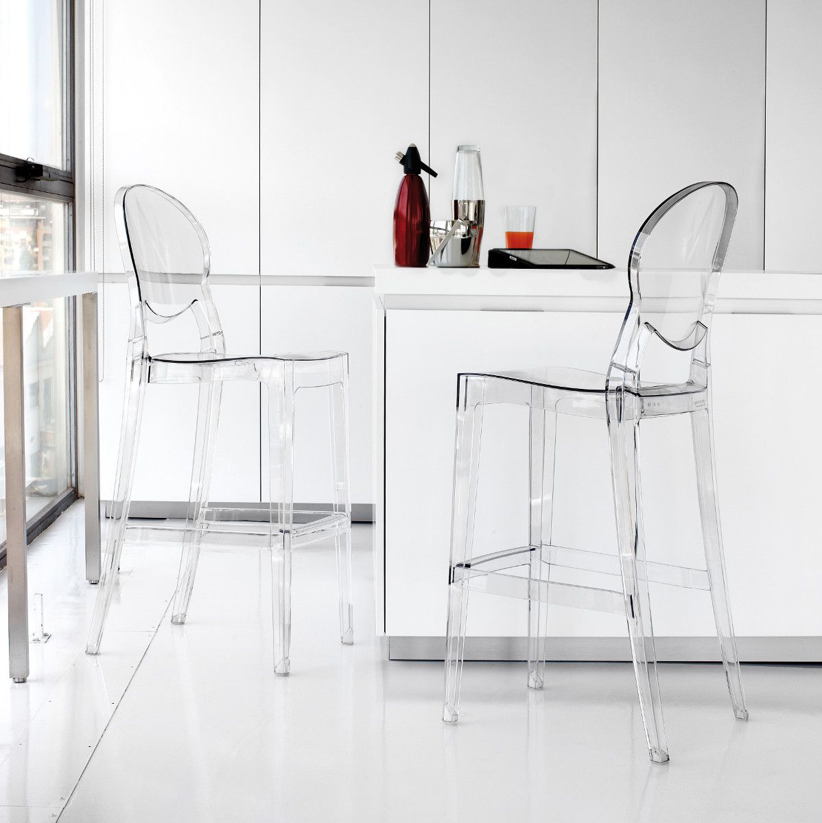 Coppia sgabelli trasparenti da cucina Yannou
