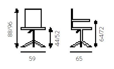Sedia da ufficio con ruote e braccioli ergonomica Mosseira