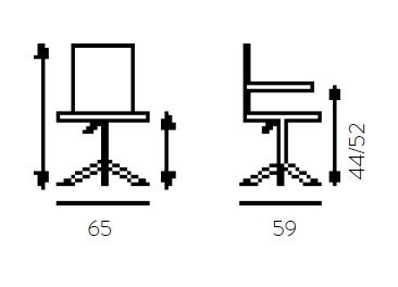 Sedia ufficio girevole con braccioli e poggiatesta Aresta