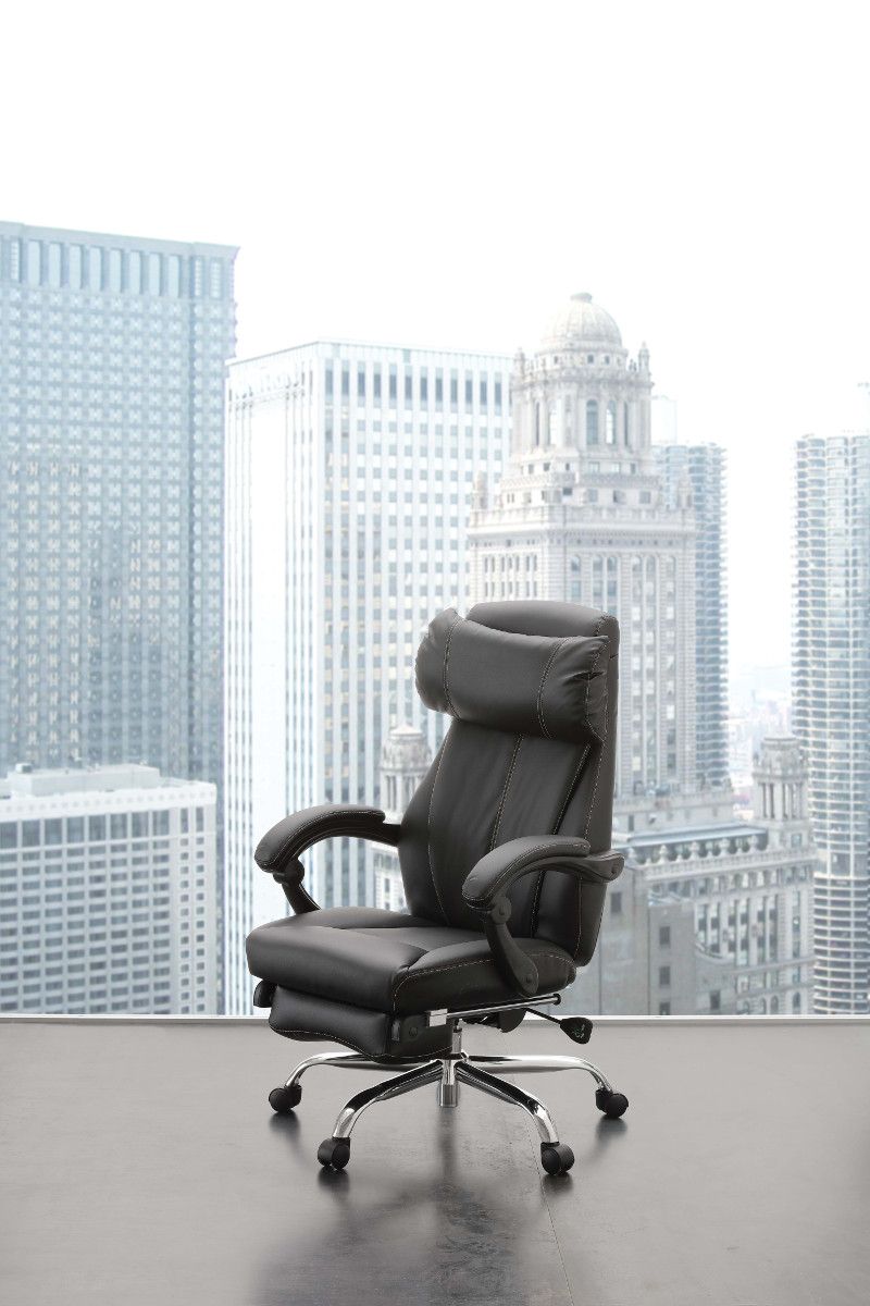 Poltrona ufficio ecopelle nera Riside