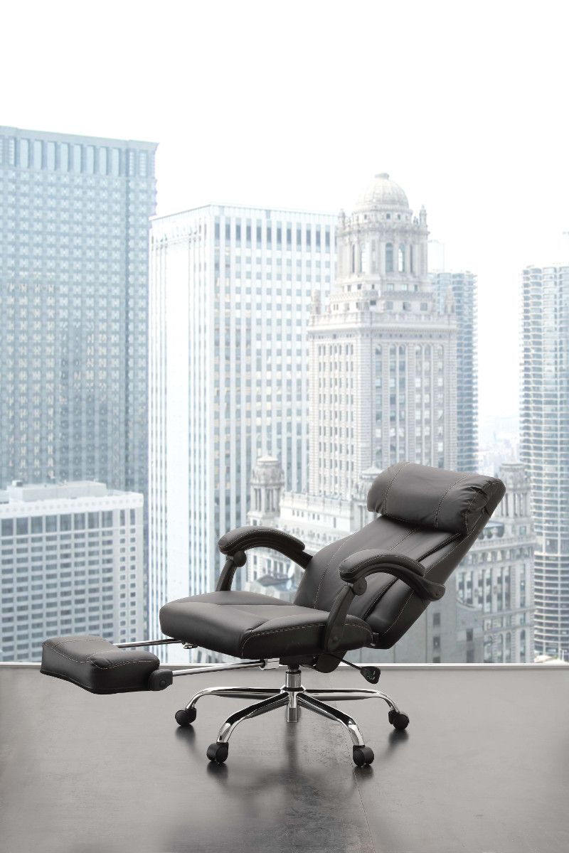 Poltrona ufficio ecopelle nera Riside