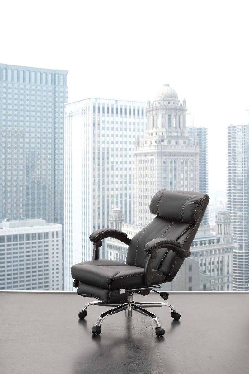 Poltrona ufficio ecopelle nera Riside