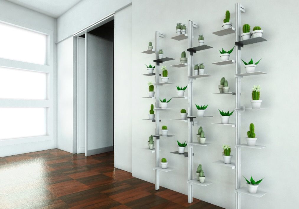 Portavasi da interno verticale a parete in acciaio Mr Green