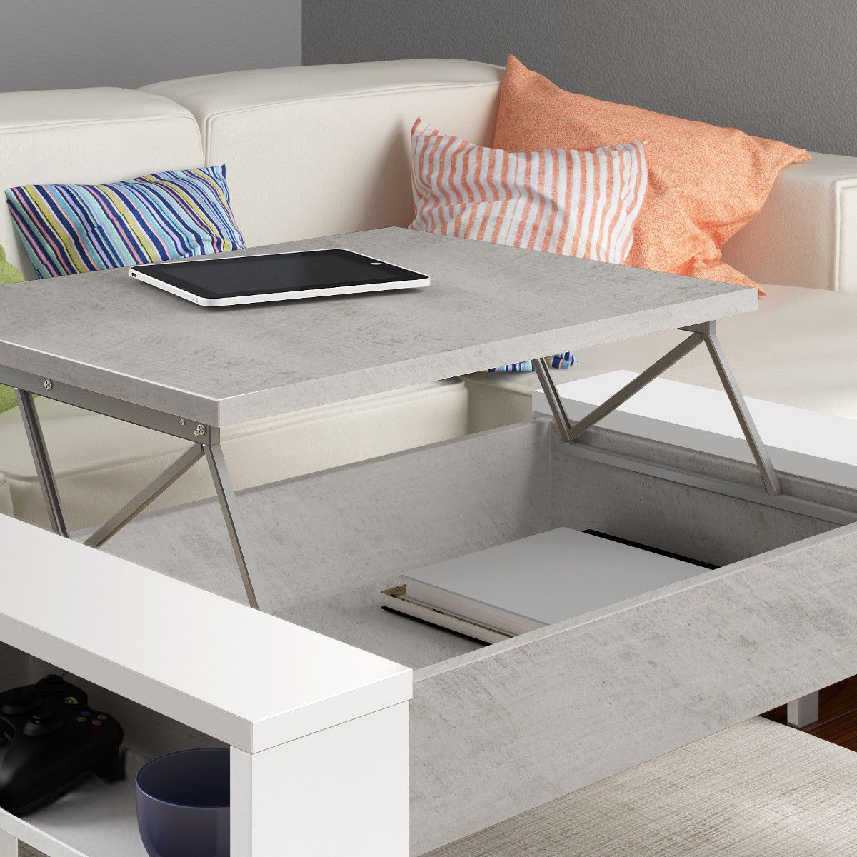 Tavolino da salotto con contenitore design moderno legno Garliz