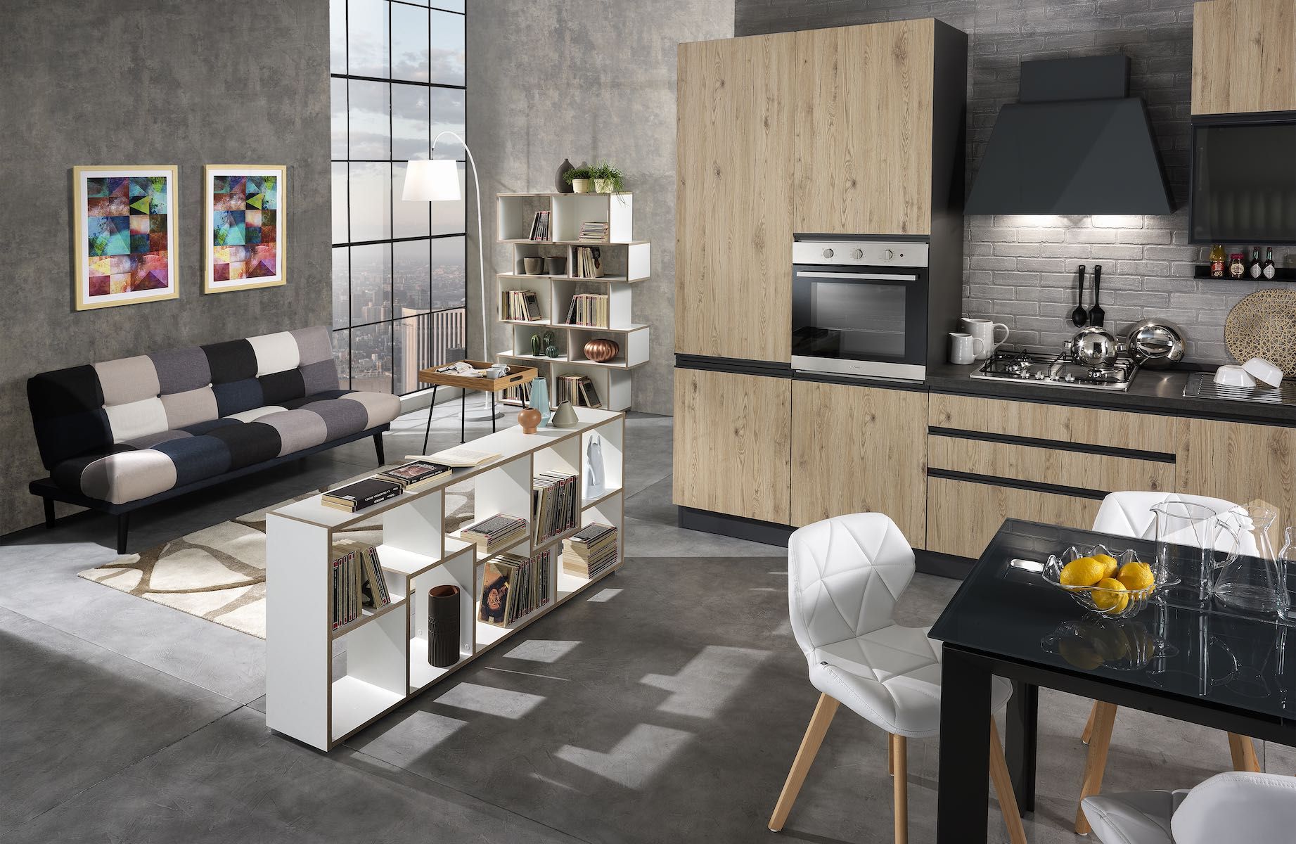 Libreria design moderno in legno Olyak