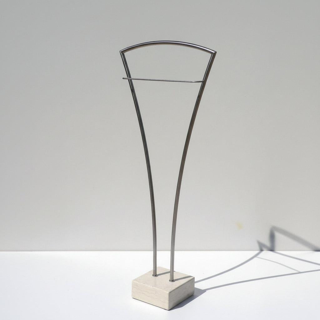 Servomuto design moderno in acciaio inox e marmo Vilmos