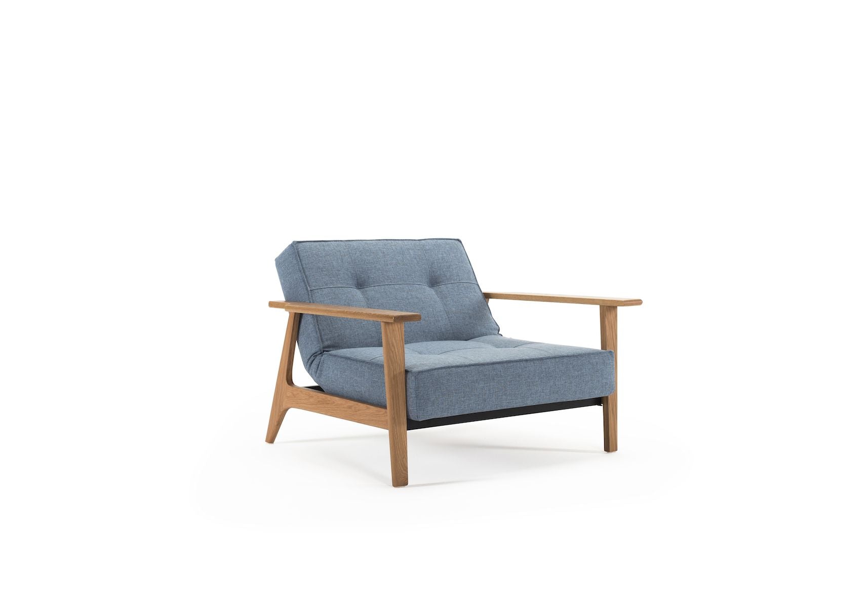 Poltrona design scandinavo in tessuto o velluto SplitBack Frej - 525 Mixed Dance Light Blue