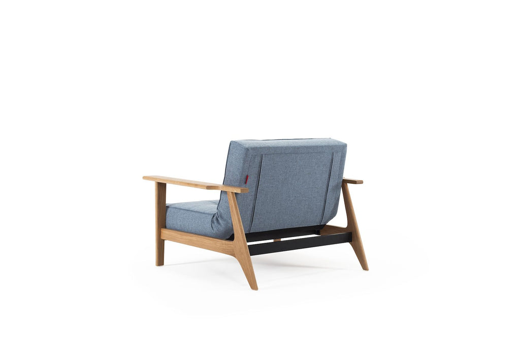 Poltrona design scandinavo in tessuto o velluto SplitBack Frej - 525 Mixed Dance Light Blue