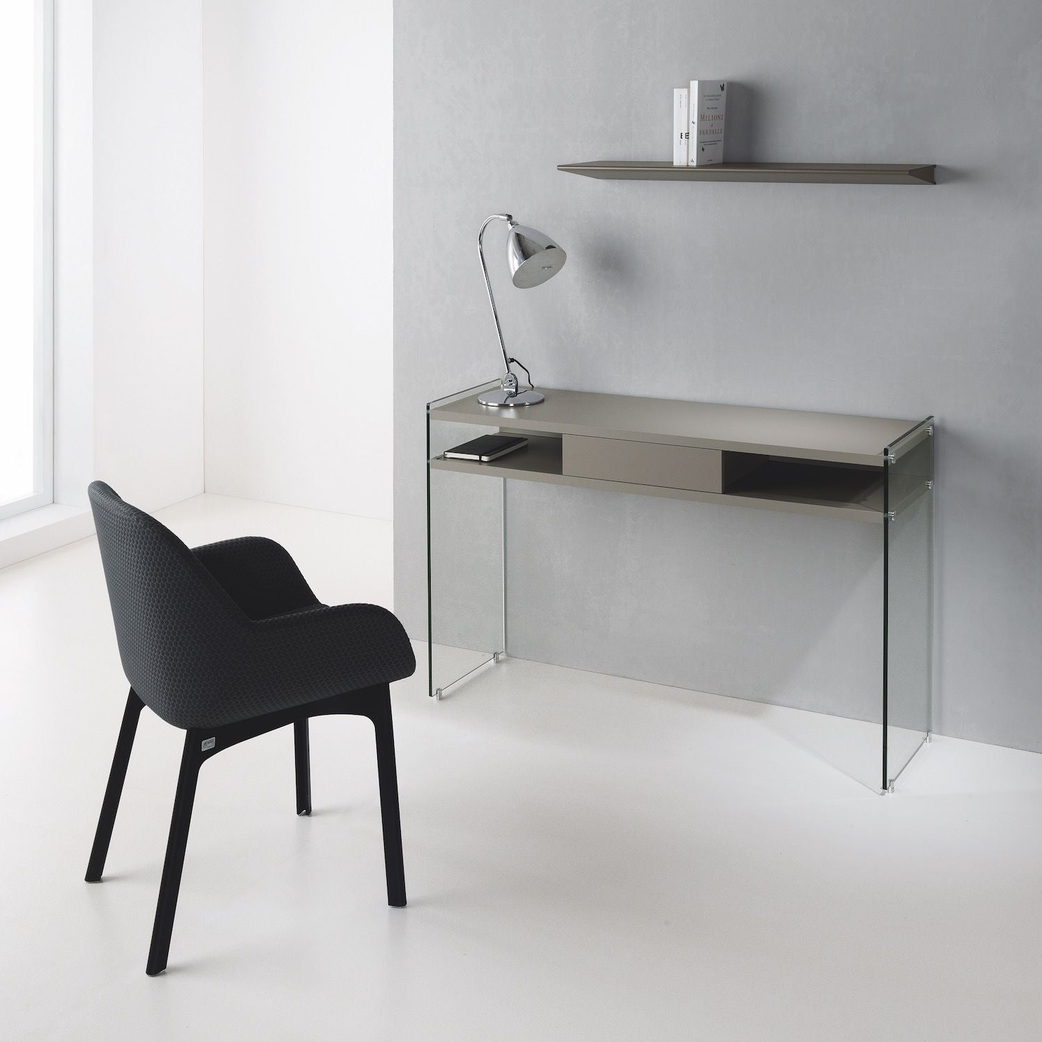 Consolle ingresso Jenny in vetro e laminato 120 x 75 cm