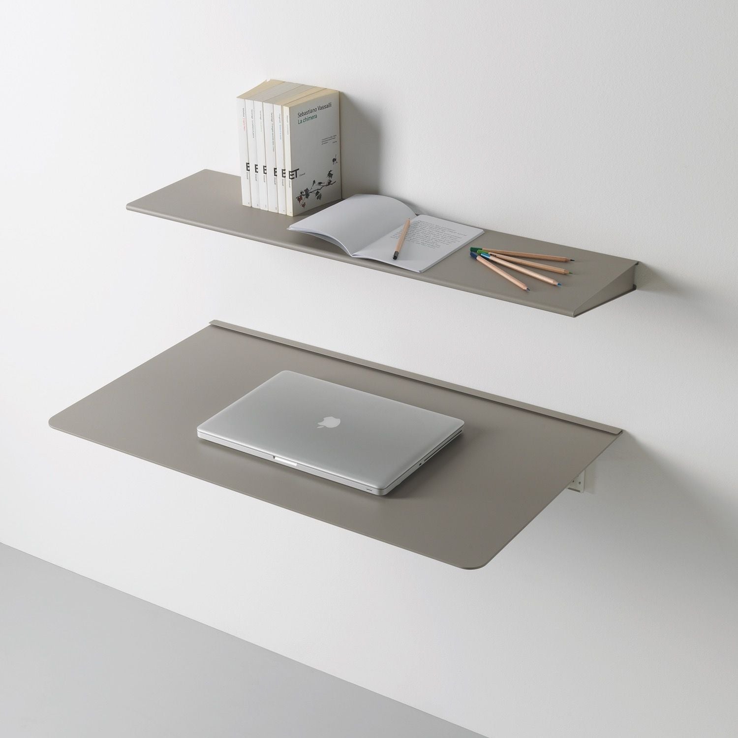 Scrivania a scomparsa richiudibile a muro in alluminio Turing