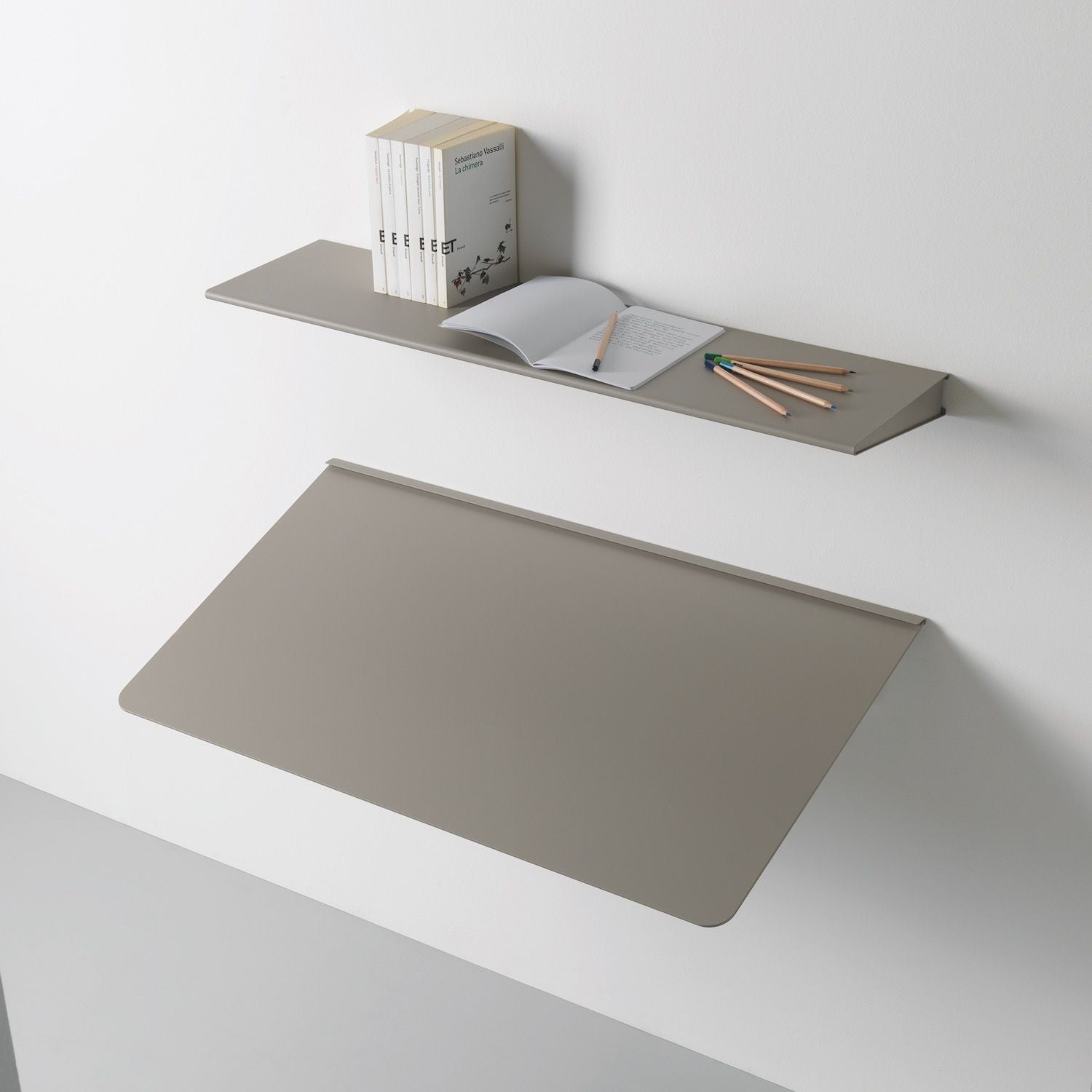 Scrivania a scomparsa richiudibile a muro in alluminio Turing