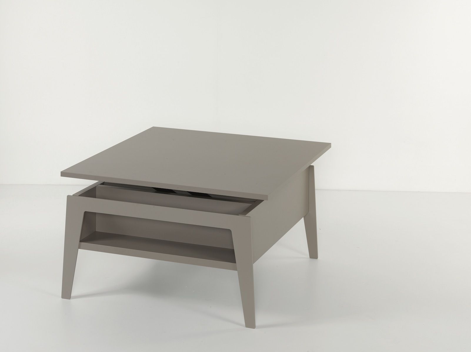 Tavolino da salotto con piano alzabile e contenitore Mintar