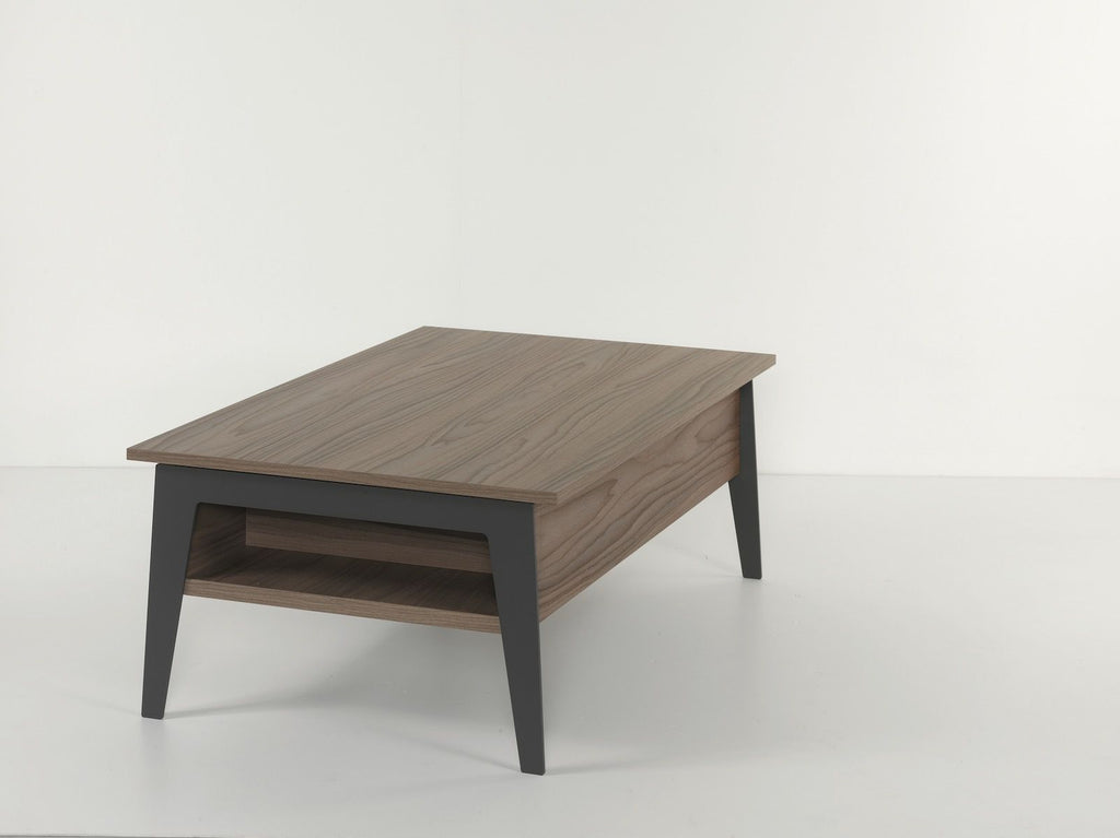 Tavolino da salotto con piano alzabile e contenitore Mintar