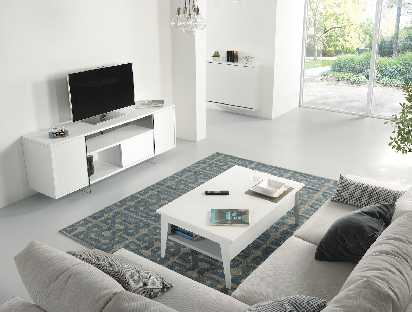 Tavolino da salotto con piano alzabile e contenitore Mintar