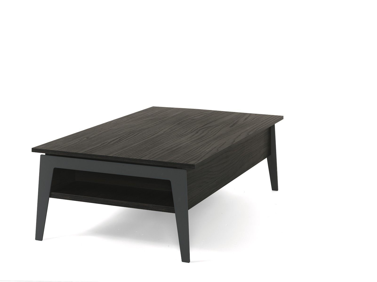 Tavolino da salotto con piano alzabile e contenitore Mintar