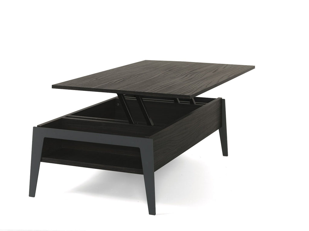 Tavolino da salotto con piano alzabile e contenitore Mintar