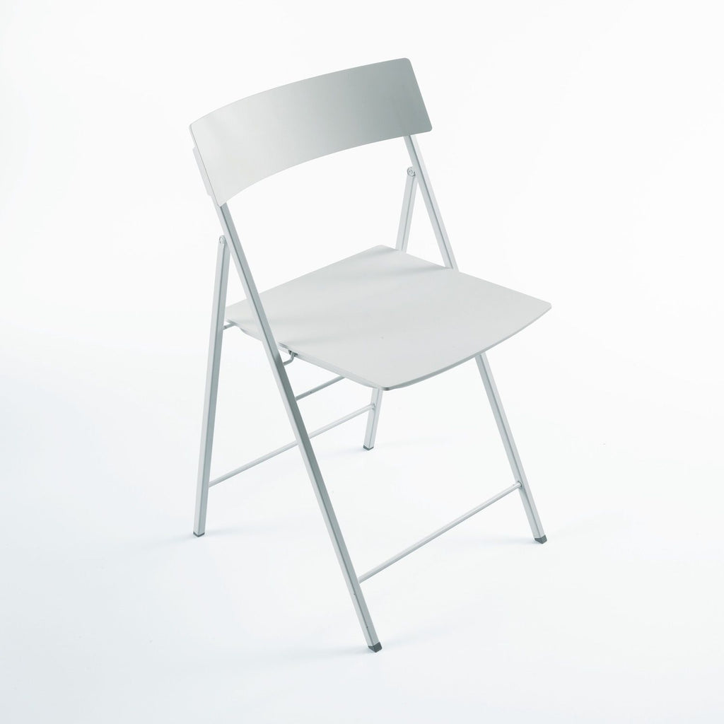 Set 6 sedie pieghevoli design moderno in acciaio e plastica Kurt