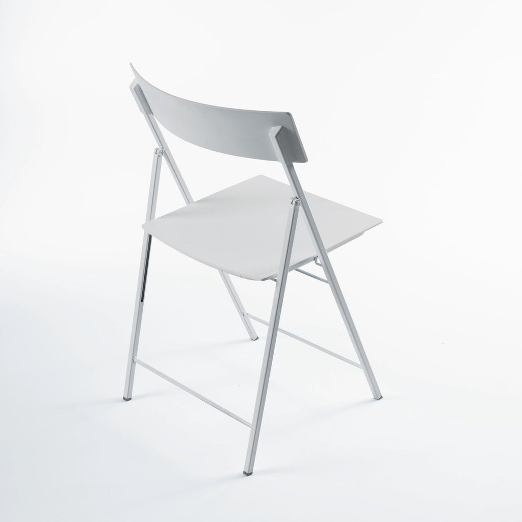 Set 6 sedie pieghevoli design moderno in acciaio e plastica Kurt