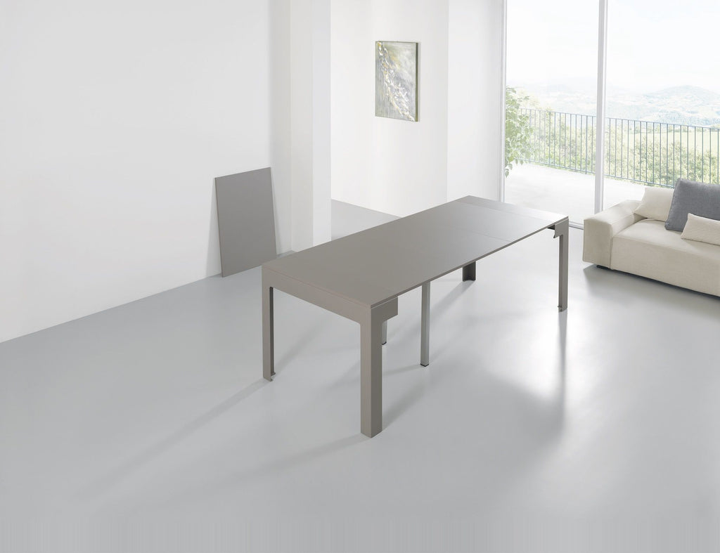 Tavolo consolle allungabile in acciaio e laminato Dutton