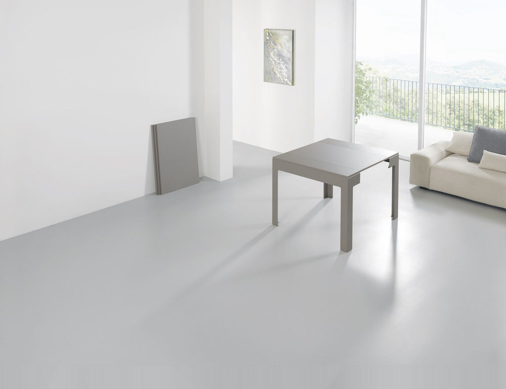 Tavolo consolle allungabile in acciaio e laminato Dutton