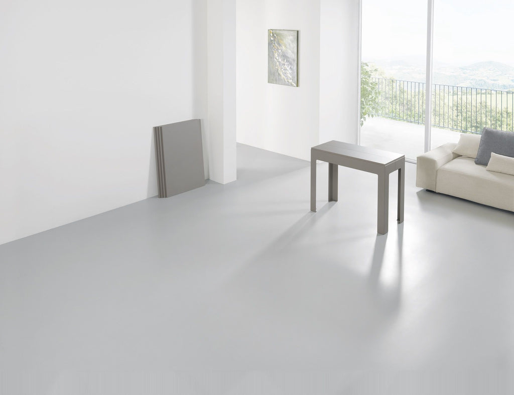 Tavolo consolle allungabile in acciaio e laminato Dutton