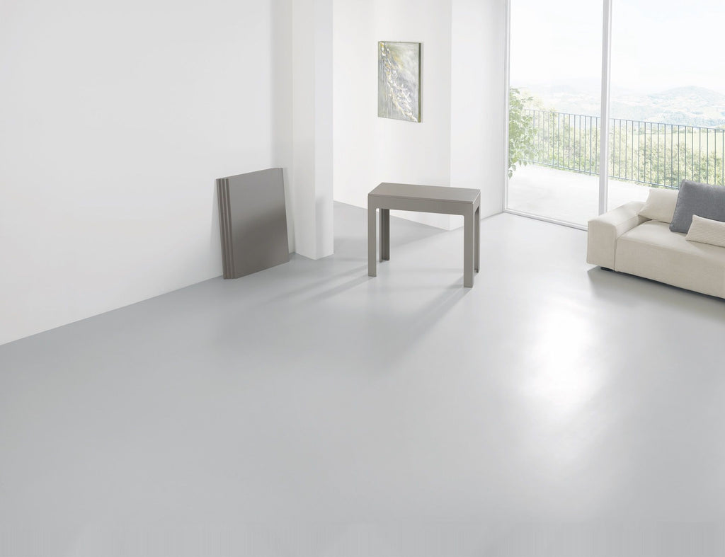 Tavolo consolle allungabile in acciaio e laminato Dutton