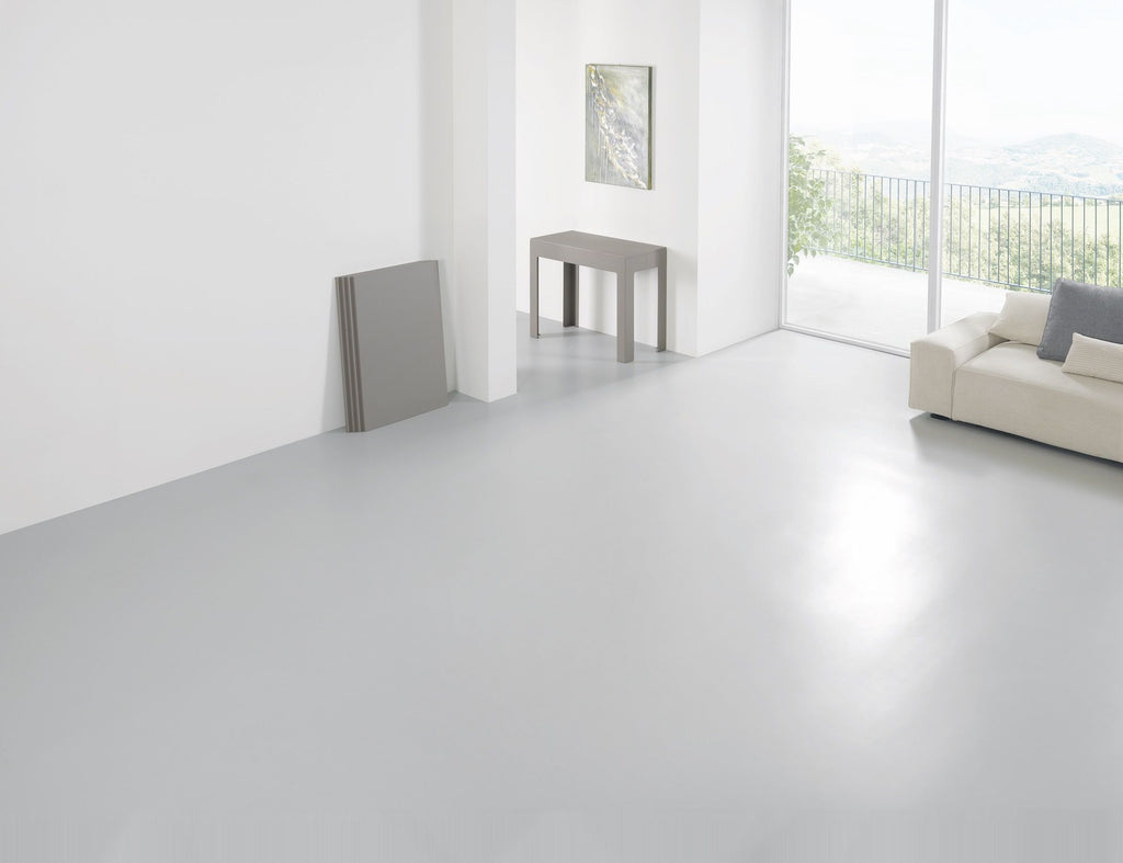 Tavolo consolle allungabile in acciaio e laminato Dutton