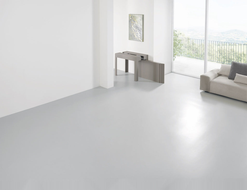 Tavolo consolle allungabile in acciaio e laminato Dutton