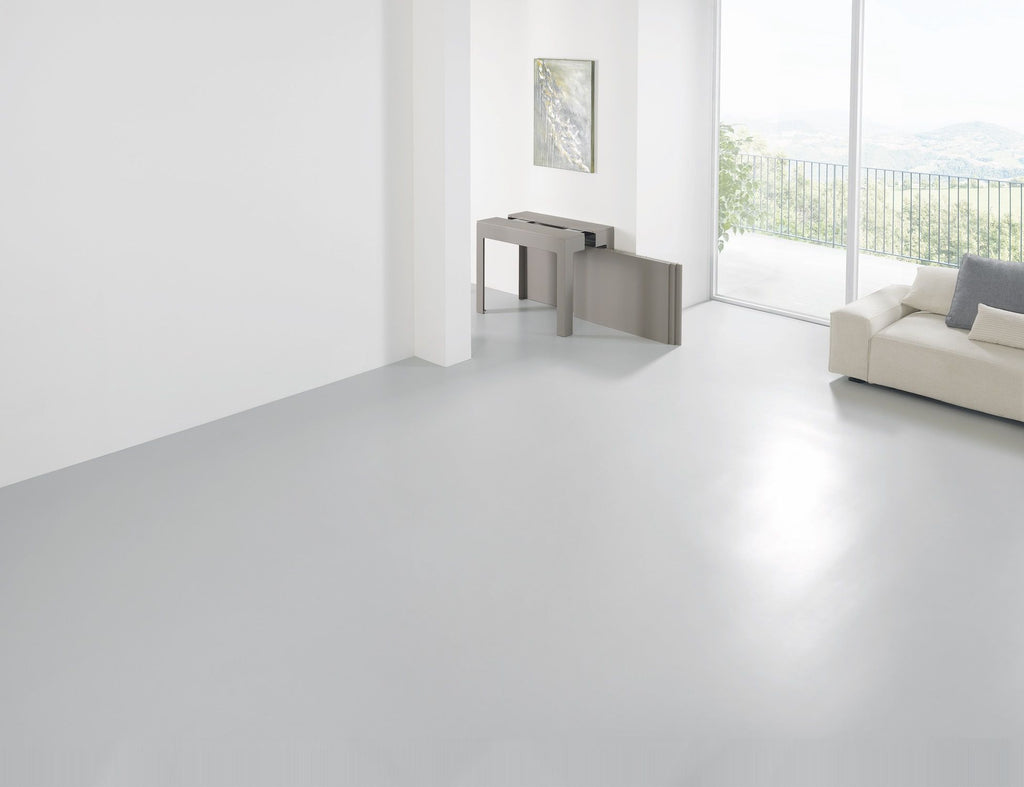 Tavolo consolle allungabile in acciaio e laminato Dutton