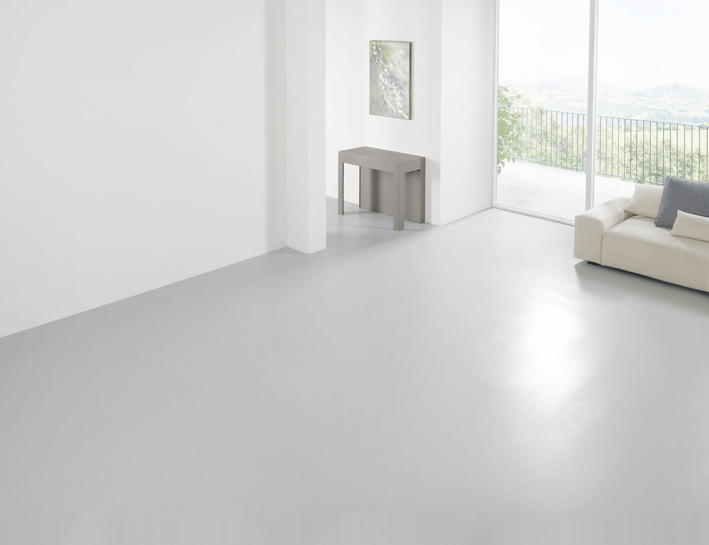 Tavolo consolle allungabile in acciaio e laminato Dutton