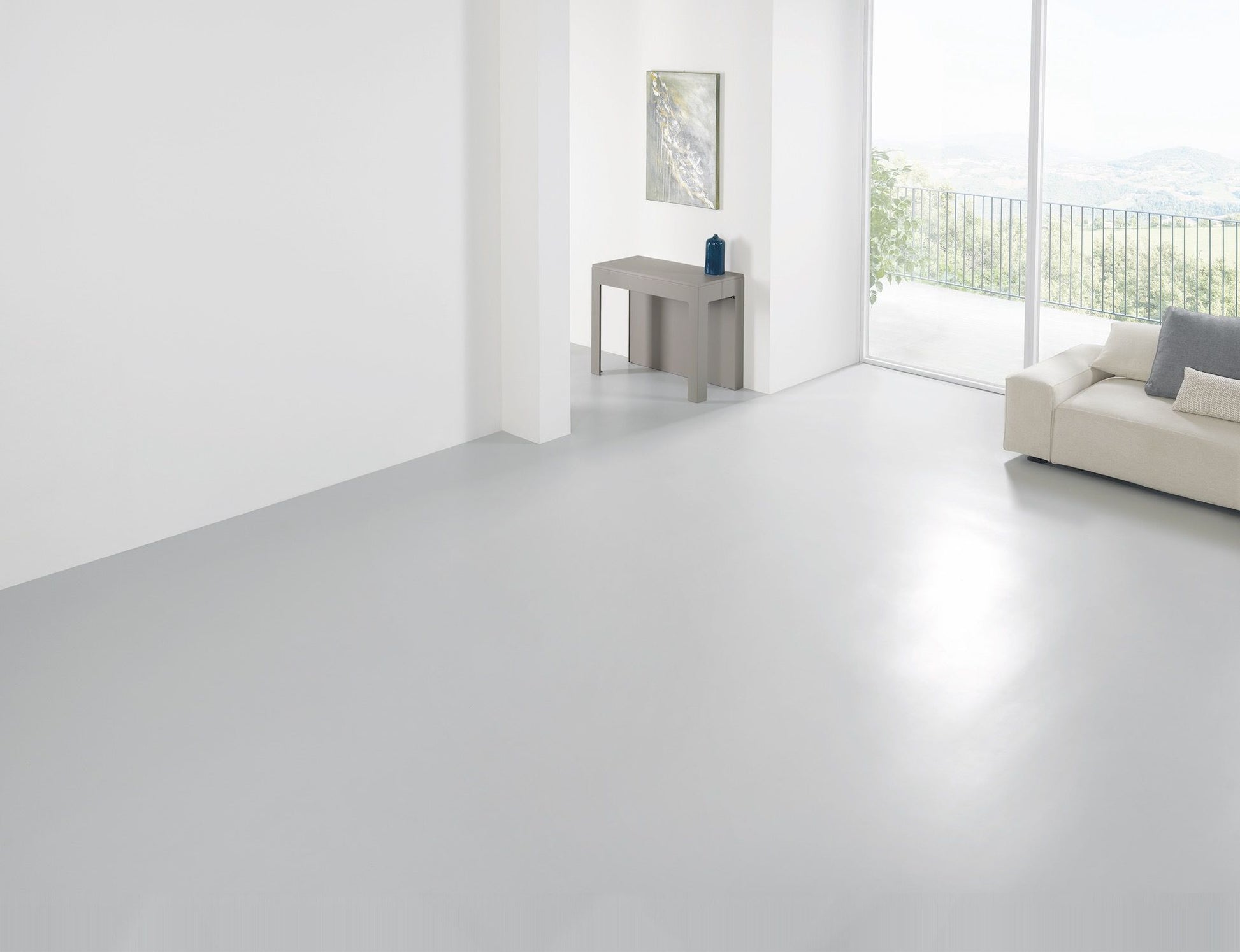 Tavolo consolle allungabile in acciaio e laminato Dutton