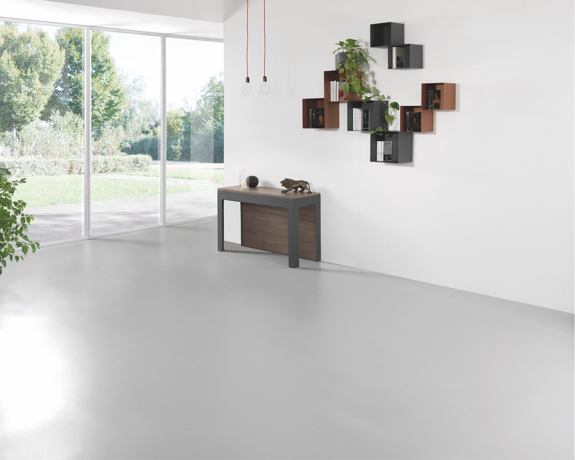 Consolle allungabile moderna in acciaio 120 cm Dutton