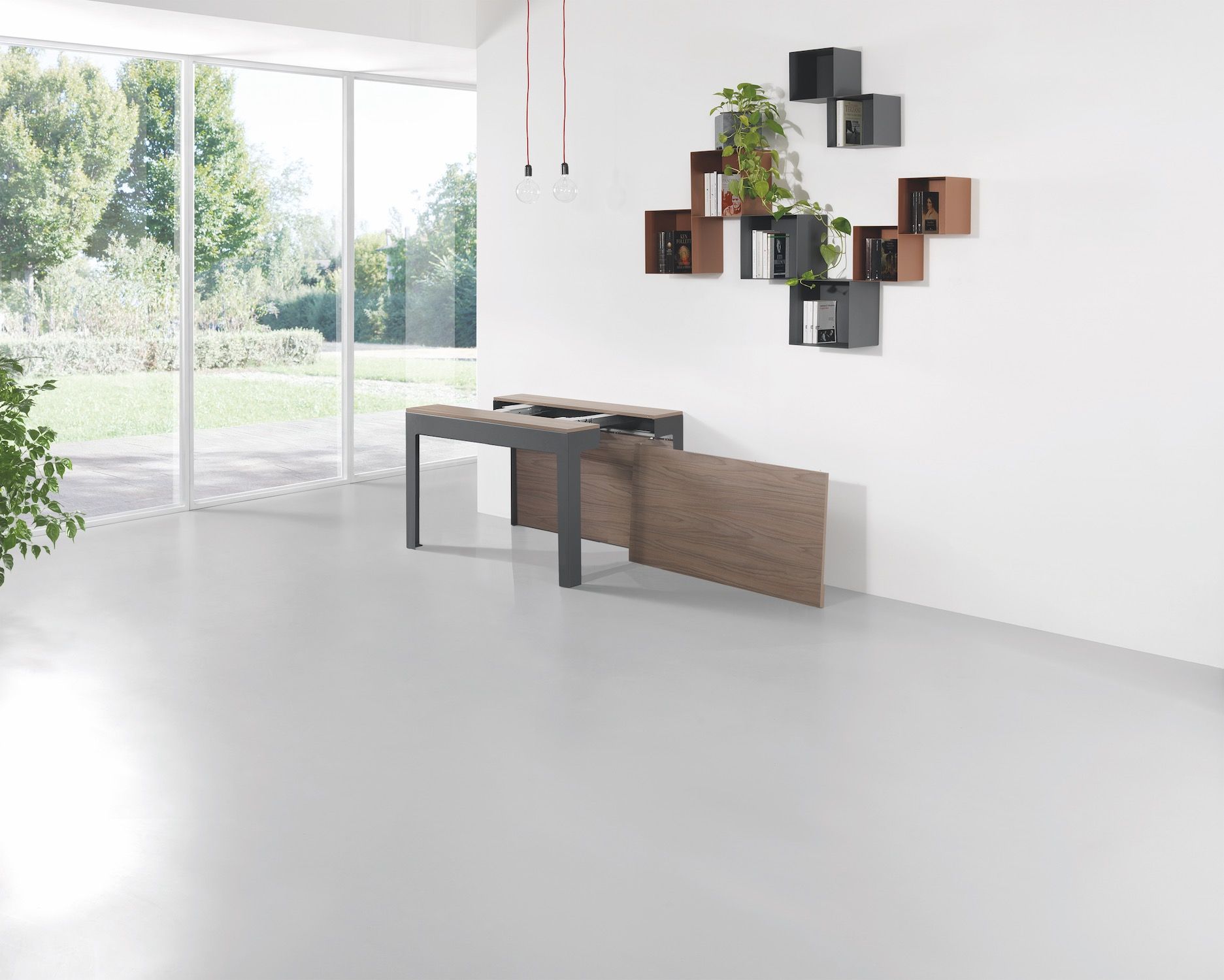 Consolle allungabile moderna in acciaio 120 cm Dutton