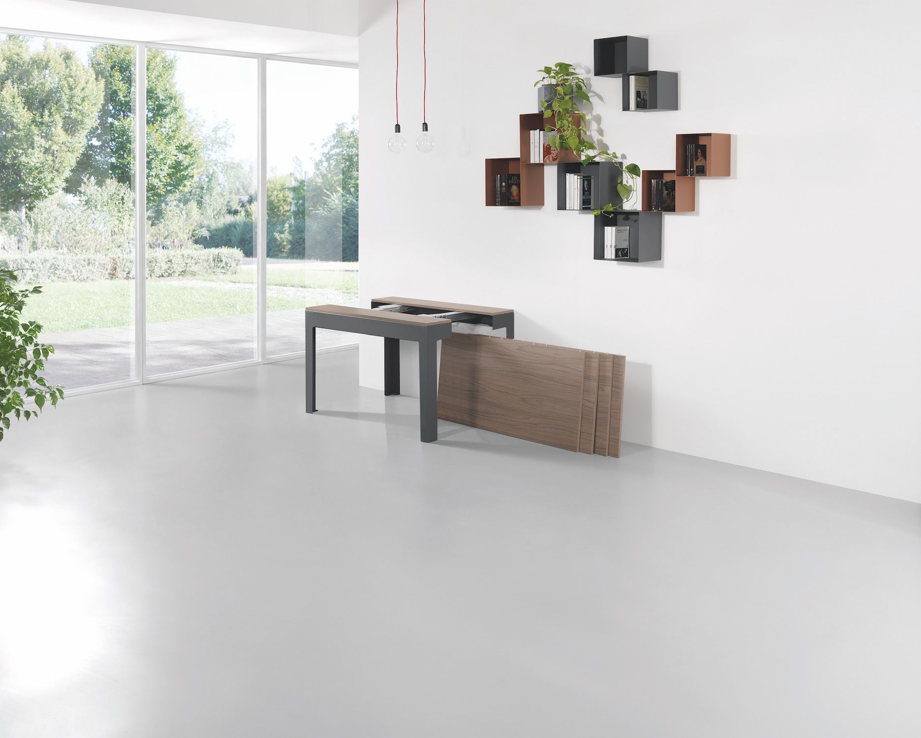 Consolle allungabile moderna in acciaio 120 cm Dutton