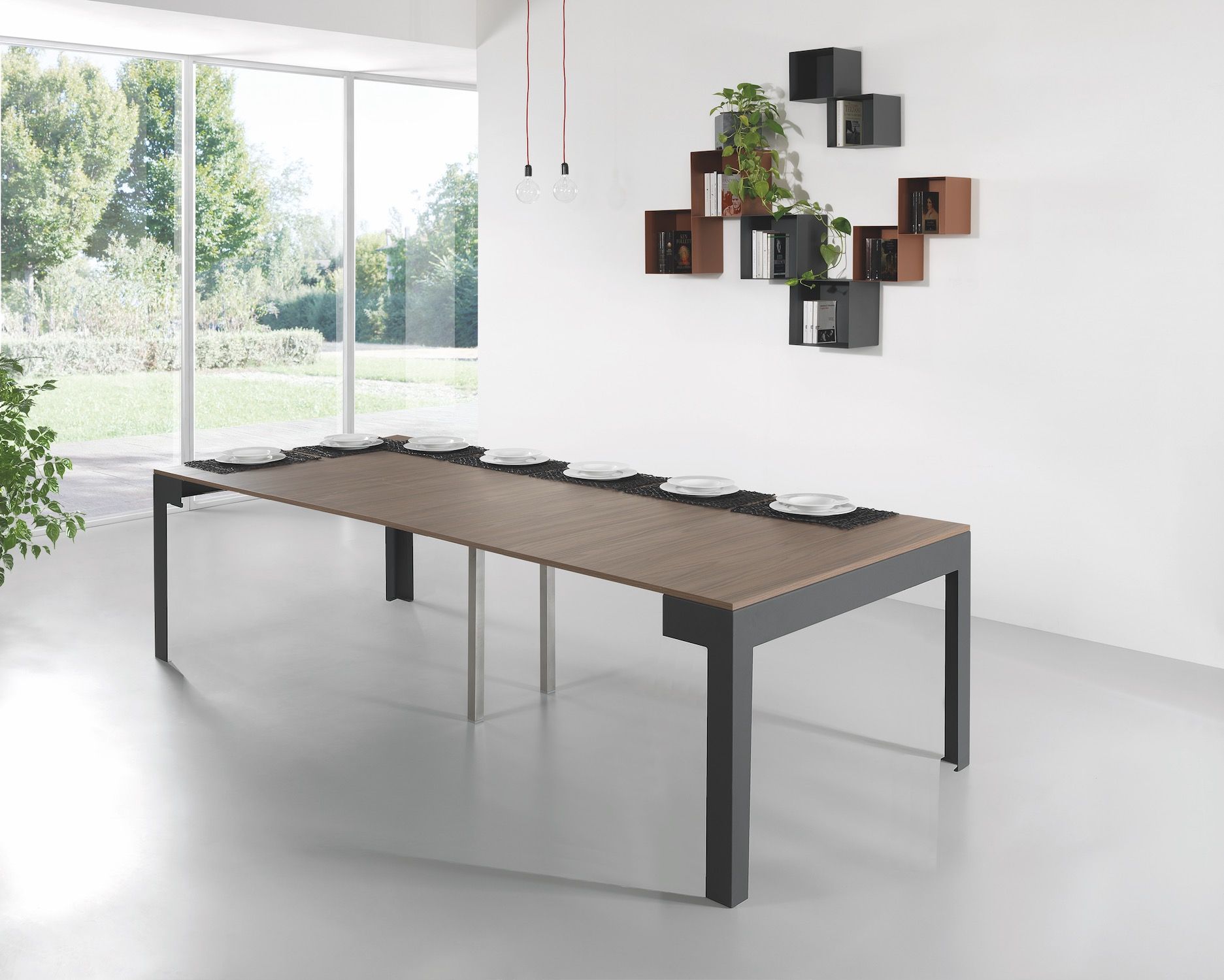 Consolle allungabile moderna in acciaio 120 cm Dutton