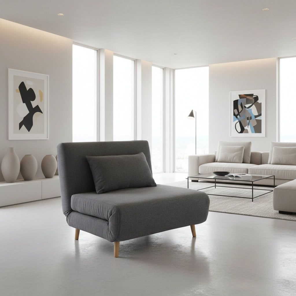 Poltrona letto singolo design moderno in tessuto Garner