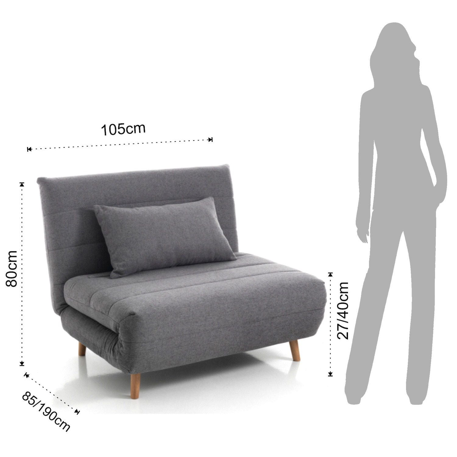 Poltrona letto singolo in tessuto design moderno Garner Lines