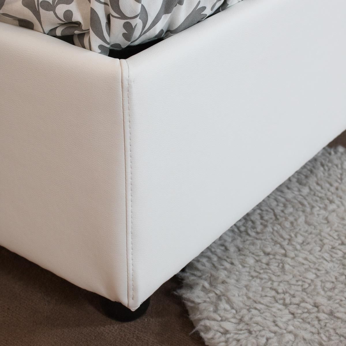 Letto singolo contenitore sommier rivestito in ecopelle Dynasty